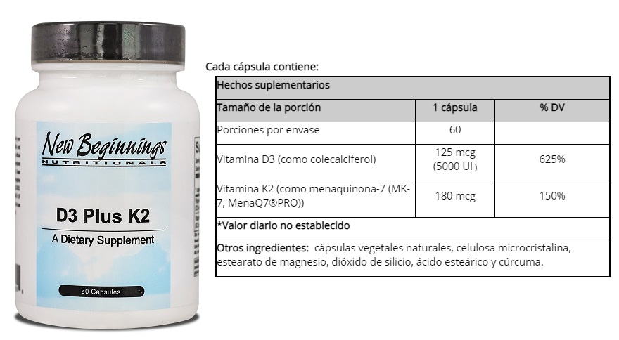 VITAMINA D3 PLUS K2 X 60 CAPS