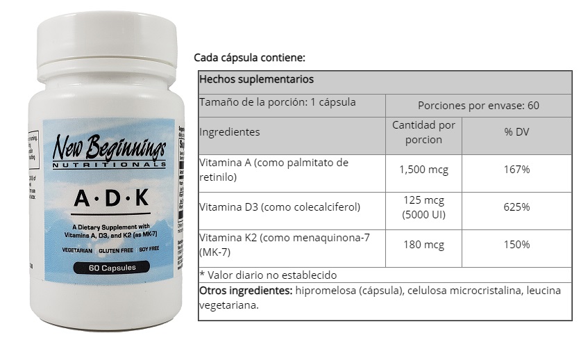ADK : VITAMINAS A, D, K X 60 CAPS
