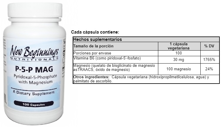 PYRIDOXAL 5 FOSFATO CON MAGNESIO (P5PMAG) X 100CAP