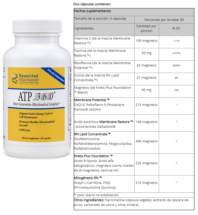 ATP 360 (COMPLEJO MITOCONDRIAL) X 90 CAPS