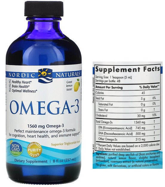 OMEGA 3 SABOR LIMON X 237ML NORDIC NATURALS 