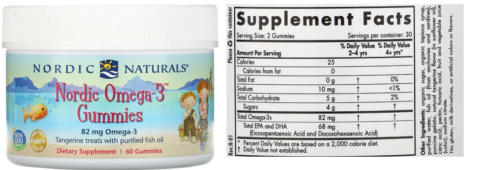 OMEGA 3 EN GOMITAS SABOR MANDARINA X 60 NORDIC NAT