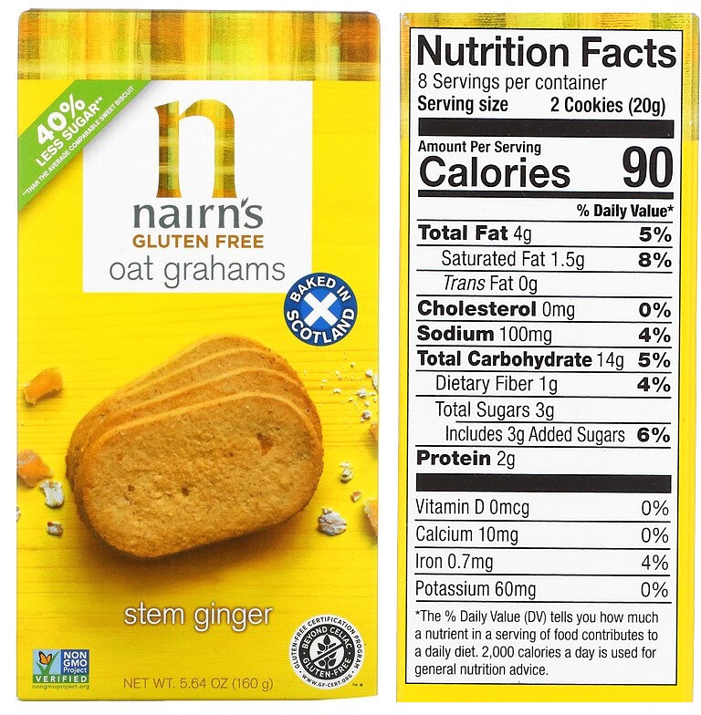 GALLETITAS DE AVENA Y JENGIBRE NAIRNS X 160GR