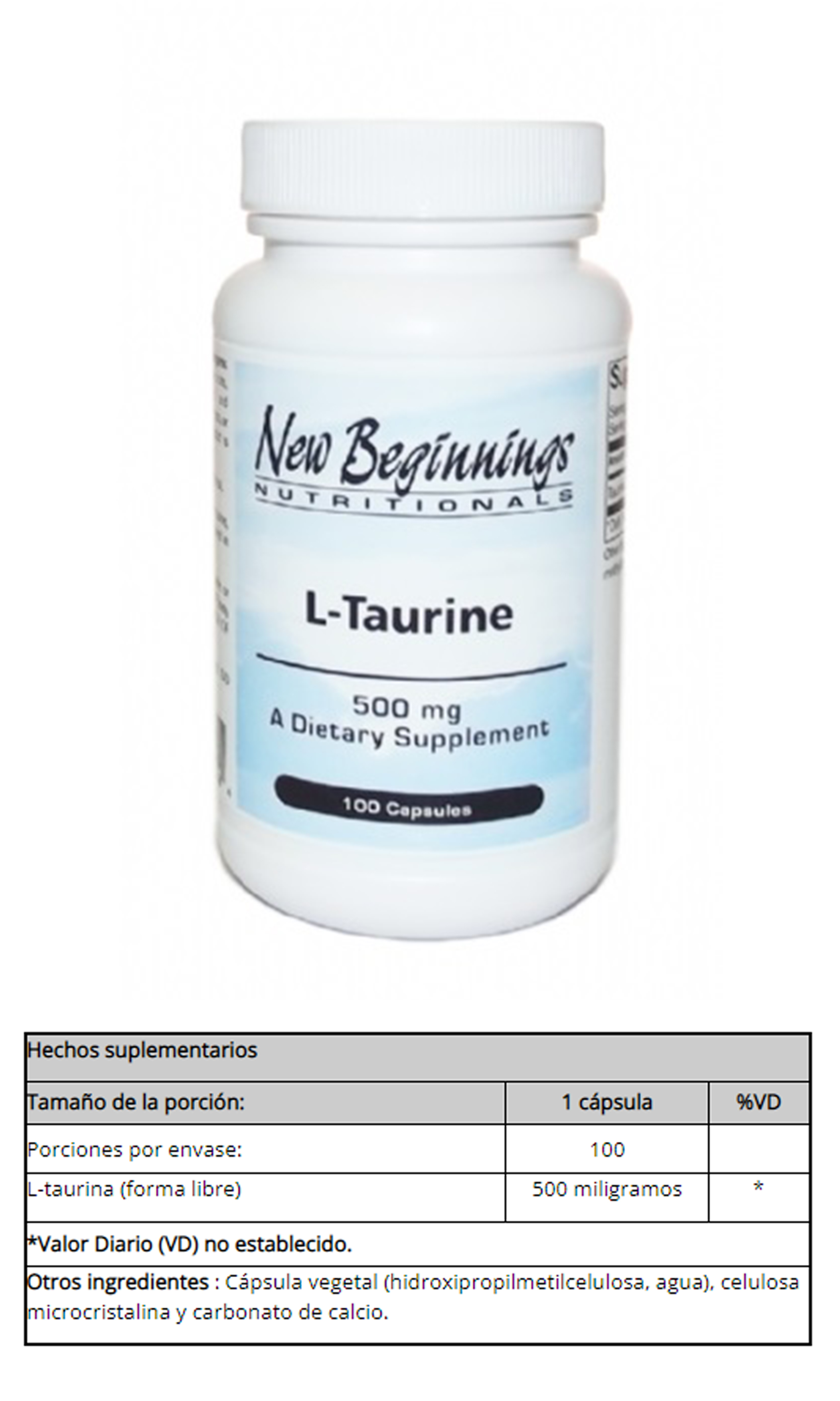L-TAURINE X 100 CAPS
