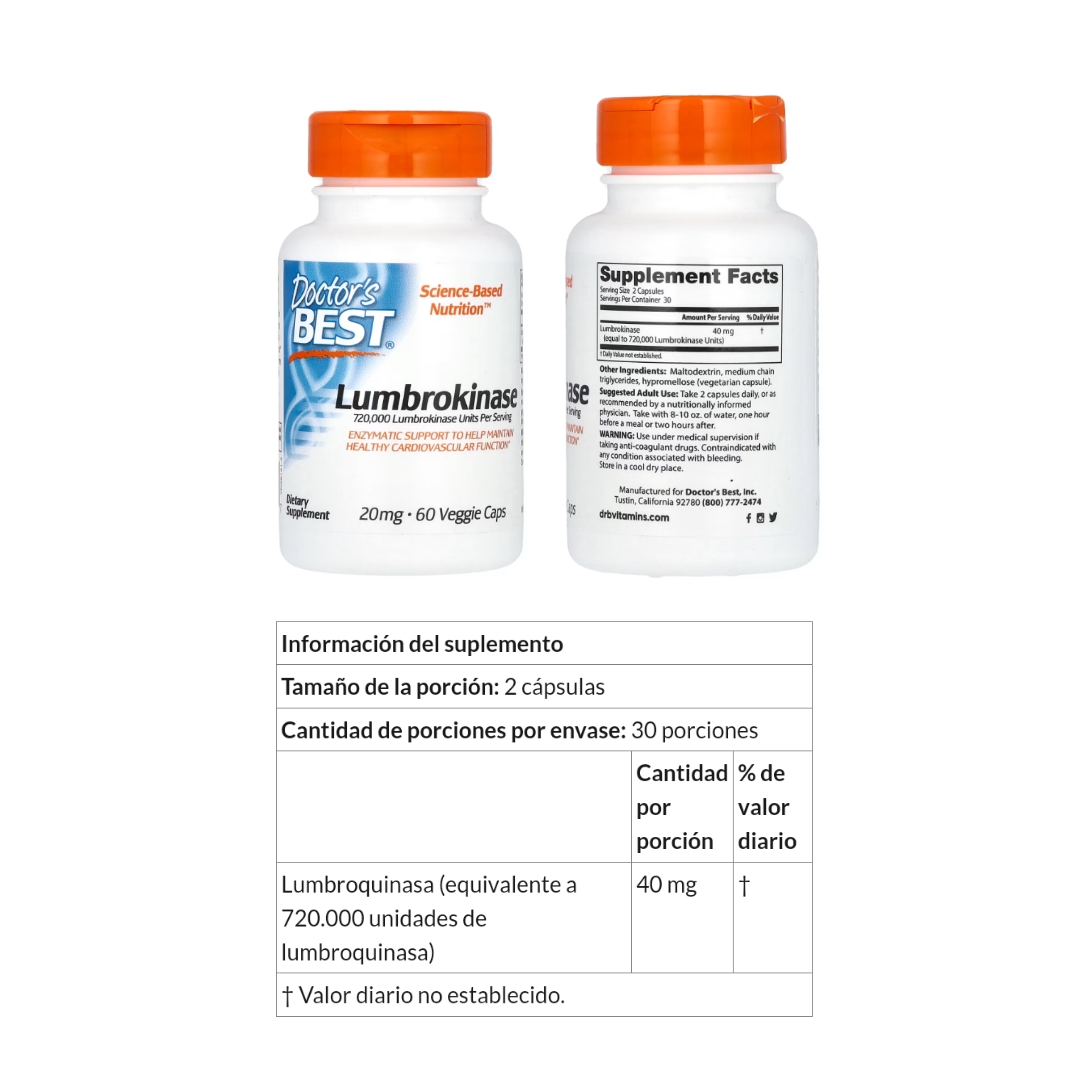 LUMBROQUINASA 40 MG X 60 CAPS