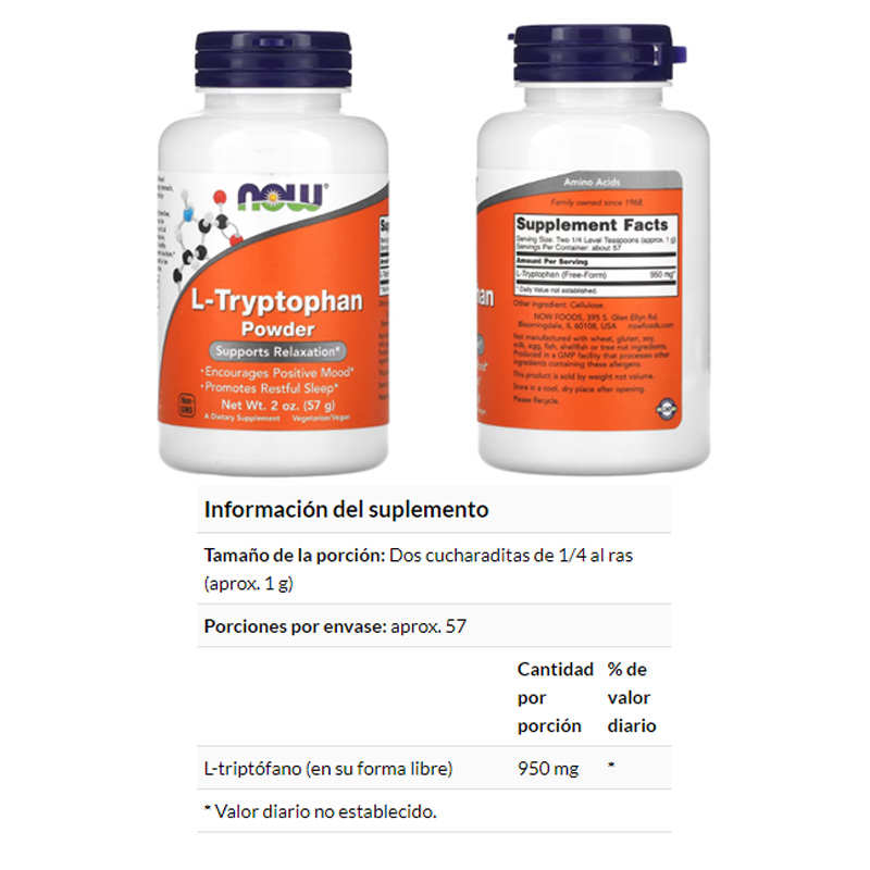 L-TRIPTÓFANO EN POLVO X 57 GRS
