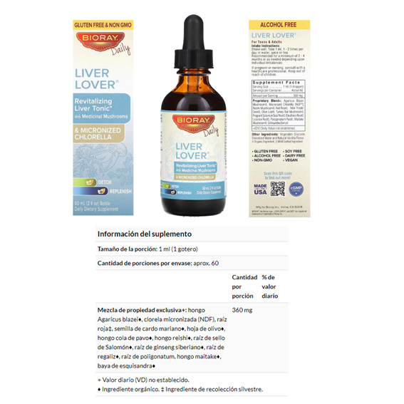 LIVER LOVER (MICRONIZED&CHLORELLA)  X 2FLOZ , 60 M