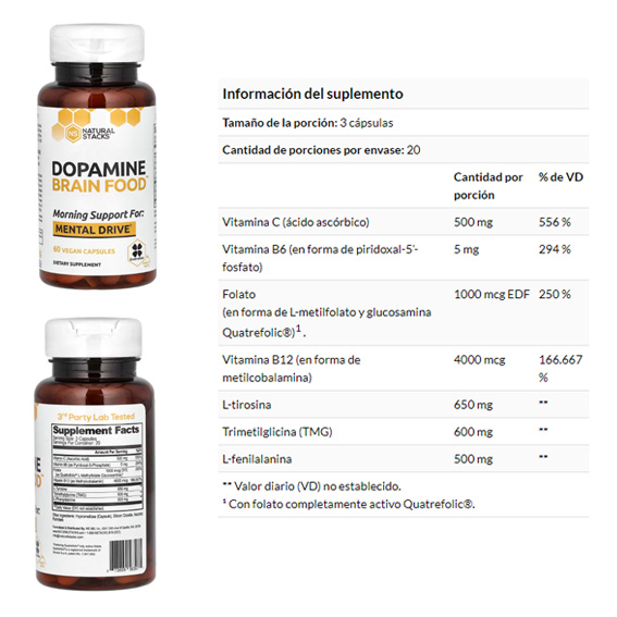 DOPAMINA, ALIMENTO CEREBRAL X 60 CAPS