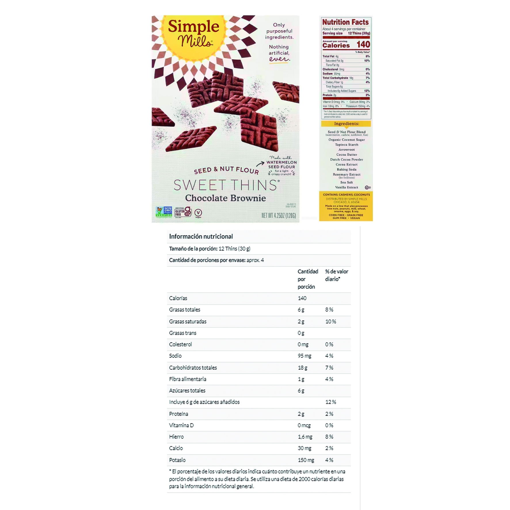 GALLETITAS BROWNIE DE CHOCOLATE X 120 GR